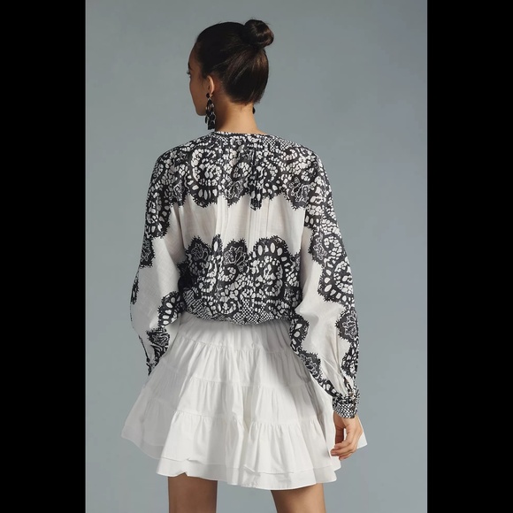 Anthropologie Puff-Sleeve Peasant Blouse - Picture 4 of 16